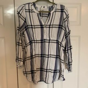 Luxe essentials denim maternity blouse size M